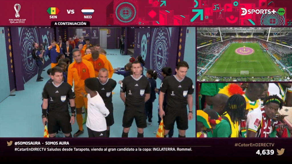 Combo image of graphics with social media comments on live coverage of World Cup 2022