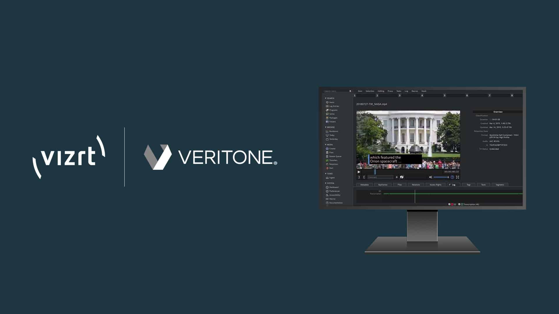 Logo salad plus interface - Vizrt and Veritone