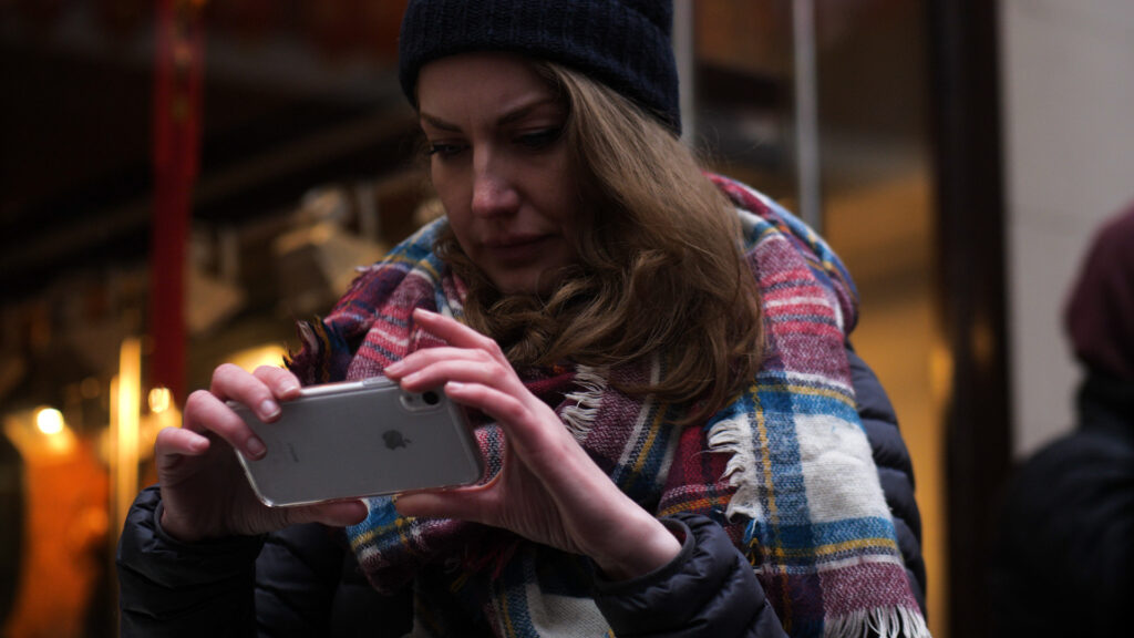 Young woman with phone